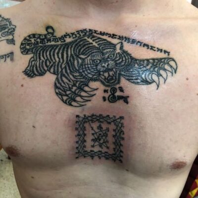 sak yant tiger tattoo sak yant tiger tattoo